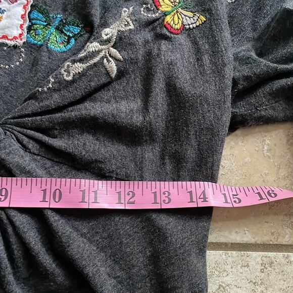 JOHNNY WAS Twist Front Embroidered Butterfly Dress - Picture 12 of 15